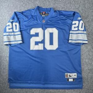 Vintage Detroit Lions Jersey Mens 4XL Blue NFL Football Barry Sanders 20 Reebok